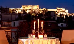 Candelabra on table in Athens