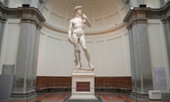 The original statue of Michelangelo's David.