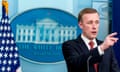 Jake Sullivan<br>White House national security adviser Jake Sullivan takes a question from a reporter during a press briefing at the White House in Washington, Monday, March 18, 2024. (AP Photo/Andrew Harnik)