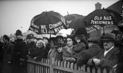 Campaigners calling for bigger pensions in 1939.