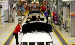 Workers on BMW's Mini production line at their factory in Cowley, Oxford, in 2007