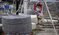 Worker in textile factory