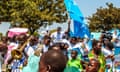 Nobel Peace Prize nominee Victor Ochen, raised a flag to represent Goal 16, Peace and Justice Strong Institutions, at the Barlonyo Massacre Burial Site in Northern Uganda, to support the UN Global Goals for Sustainable Development. Credit: Semine Lykke Brorson & AYINET 