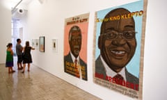 Anton Kannemeyer’s E is for Exhibition features satirical images of Jacob Zuma and Thabo Mbeki. 