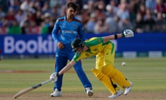 Steve Smith makes his ground during a match between Afghanistan and Australia at the 2019 Cricket World Cup