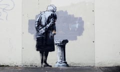 The original mural Art Buff, created by Banksy in Folkestone.