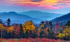 An autumn white of the White Mountains National Forest, New Hampshire.