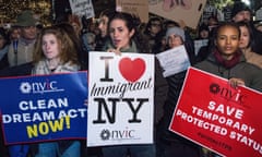 Coalition protests Muslim ban, GOP tax plan, and attacks on the Dream Act, New York, USA - 07 Dec 2017<br>Mandatory Credit: Photo by M. Stan Reaves/REX/Shutterstock (9264742n) Activists rallied and mached from Washington Square Park to Federal Building housing U.S. Immigration and Customs Enforcement (ICE) agency. Coalition protests Muslim ban, GOP tax plan, and attacks on the Dream Act, New York, USA - 07 Dec 2017