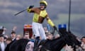 Paul Townend on Galopin Des Champs celebrates winning the Gold Cup.