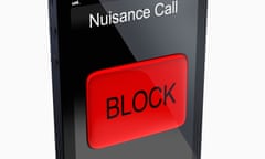 Calls blocked on a mobile phone.