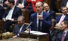 Deputy prime minister Dominic Raab at Prime Minister's Questions in the House of Commons.