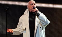 Neil Tennant performing on the Other Stage at Glastonbury festival last year.