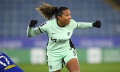 Catarina Macario of Chelsea celebrates after scoring.