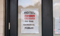 Notice on the door of a hotel used by the Home Office to house asylum seekers.
