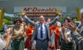 Michael Keaton as Ray Kroc in The Founder.