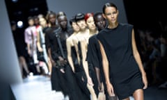 Models walk the runway during the Lanvin show as part of the Paris Fashion Week