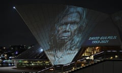 David Gulpilil’s face was projected on to the Sydney Opera House sails on Wednesday night