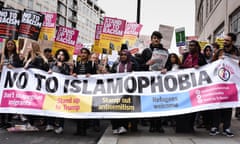 Protesters at an anti-racism demonstration in Portland Place, central London earlier this year.