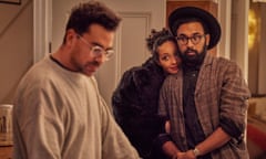 Bittersweet … Dan Levy, Ruth Negga and Himesh Patel in Good Grief.