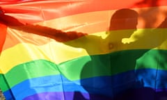 Gay parade rainbow flag