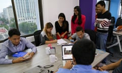 Entrepreneurs in a Yangon office