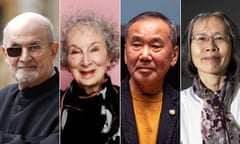 Who will win the 2023 Nobel prize for literature? … (l-r) Salman Rushdie, Margaret Atwood, Haruki Murakami and Can Xue