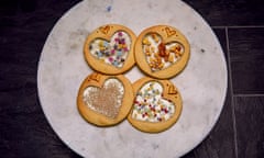 Sugar glass heart biscuits