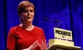 Nicola Sturgeon speaks on the final day of the SNP conference in Glasgow.