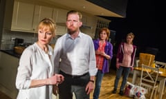 Claire Skinner (Becca), Tom Goodman-Hall (Howie), Penny Downie (Nat) and Georgina Rich (Izzy) in Rabbit Hole by David Lindsay-Abaire @ Hampstead Theatre. Directed by Edward Hall. (Opening 04-02-16) ©Tristram Kenton 02/16 (3 Raveley Street, LONDON NW5 2HX TEL 0207 267 5550 Mob 07973 617 355)email: tristram@tristramkenton.com