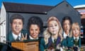 Mural depicting characters from Derry Girls