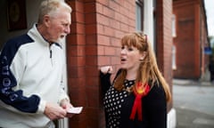 A ‘glaring exception’: Angela Rayner campaigning in Ashton-under-Lyne, Greater Manchester, in 2017.