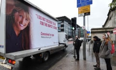 An anti-abortion message outside a Belfast court.