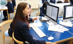 Secondary school students taking part in a workshop at the Guardian Education Centre