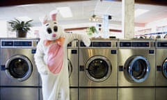 Easter Bunny in Laundrette