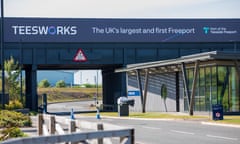 The entrance to Teesworks. The review into the regeneration project at Redcar was ordered by the levelling up secretary, Michael Gove in May 2023.