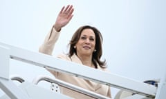 Kamala Harris boards Air Force Two on 24 July 2024.