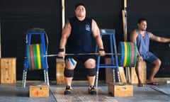 Iuniarra Sipaia at Tuanaimato gym in Apia where the weightlifting team bound for Paris are camping