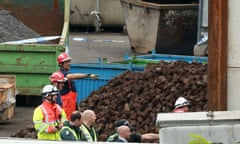 The scene at Hawkeswood Metal Recycling in the Nechells area of Birmingham where the five men died. 