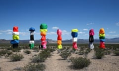 Seven Magic Mountains art installation by Ugo Rondinone, near Las Vegas, Nevada, 2016