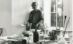 Patrick Heron in his studio at Eagles Nest c1968