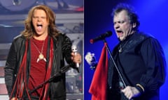 Meat Loaf (right) with his lookalike Caleb Johnson.