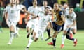 Algeria’s Riyad Mahrez celebrates scoring the winning goal.