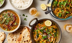 Maunika Gowardhan's dals: (from left to right) langarwali dal, dal dhokli, gothsu dal.