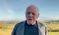 Anthony Hopkins in a still fron the video in the Welsh countryside, from where he expressed his surprise at having won an Oscar at the age of 83