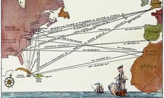 a map showing Atlantic slave trade routes