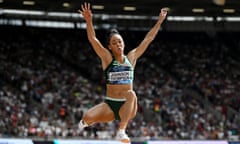 Katarina Johnson-Thompson in the long jump at the London Diamond League
