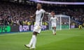 Vinícius Júnior celebrates opening the scoring for Real Madrid against Girona.