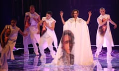 Ukrainian singer Mariya Yaremchuk backed by dancers