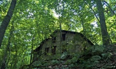 Abandoned Forest Ranger Cabin on Hiking Trail in Virginia USA. Washington National Forest