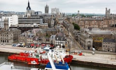 Aberdeen harbour and skyline